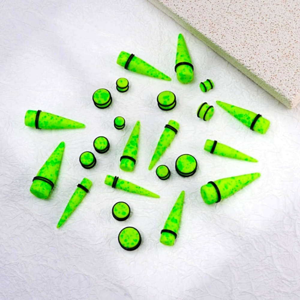 Longbeauty 24Pcs Ear Gauges Stretching Kit 00G-20mm Acrylic Ear Tapers and Plugs